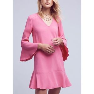 Anthropologie HD Paris Pink Bell Sleeve Dress